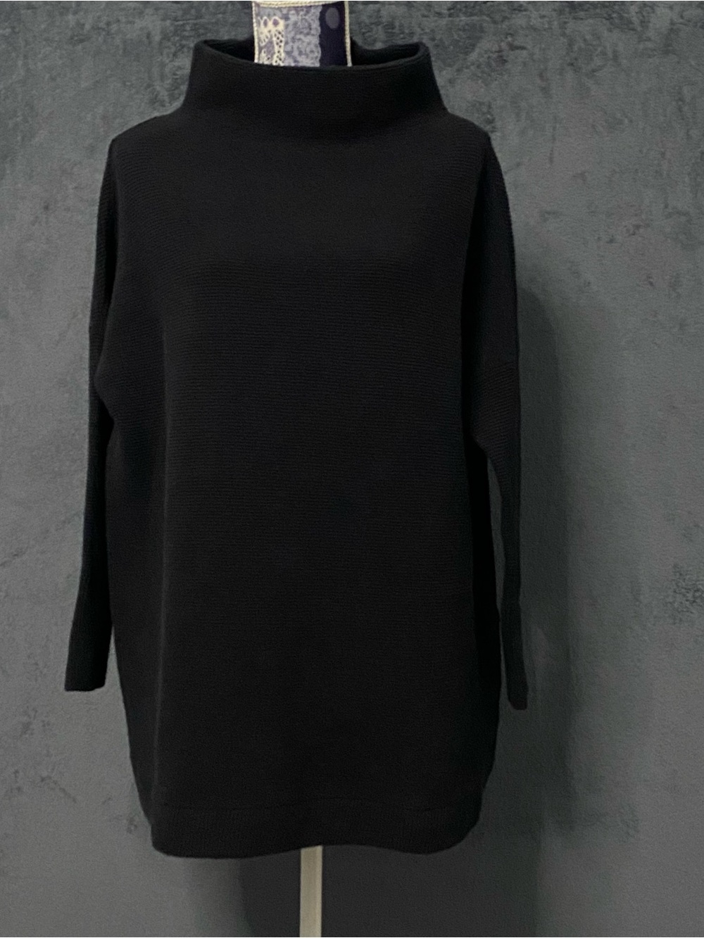 Free People Sweater Womens S Black Ottoman Slouchy Tunic Ribbed Pullover Comfy